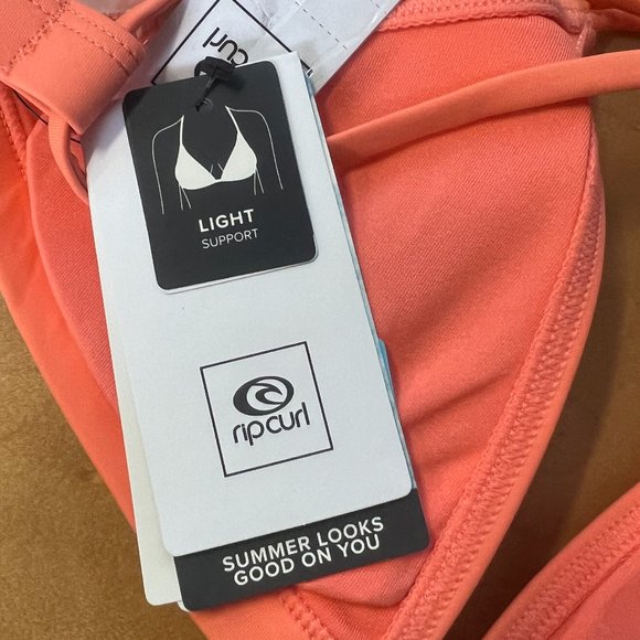 NWT! Rip Curl Classic Surf Eco Crossback Tri Top 0130-Salmon XS - Picture 5 of 6